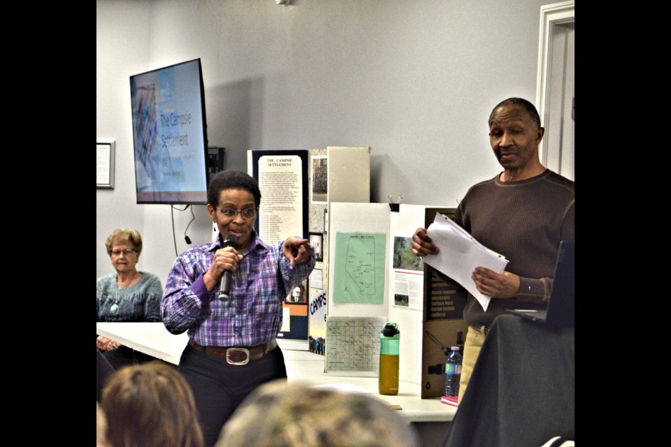 Paul and Christie Beaver put on a presentation on their family’s history in Campsie in the early 1900s for Black History Month at the Barrhead FCSS building on Feb. 16.