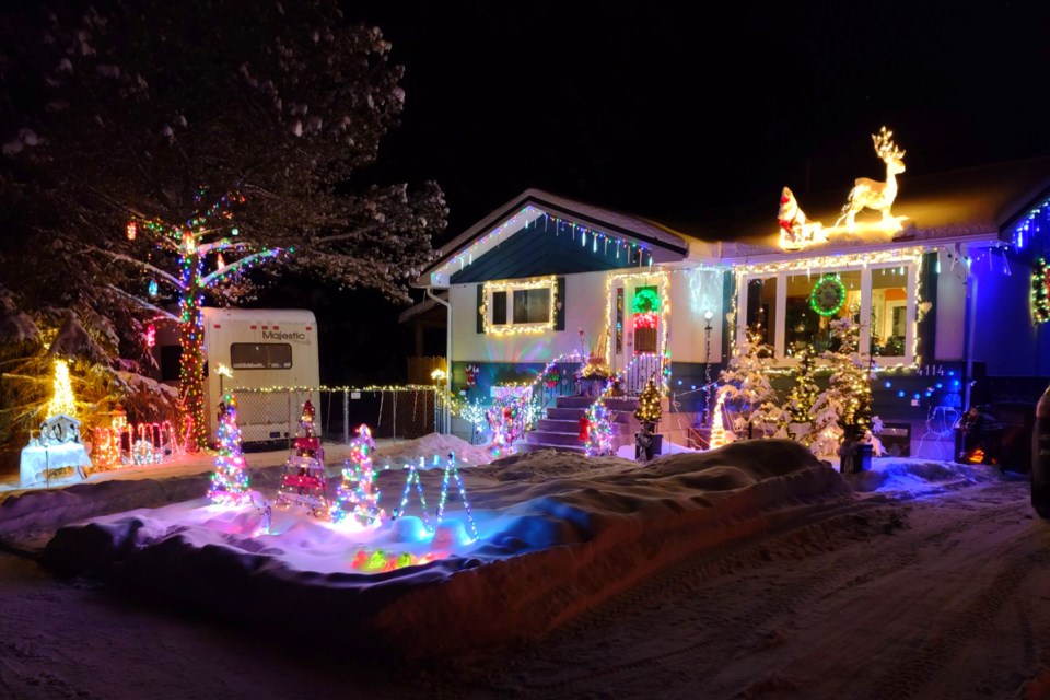 The Town of Athabasca announced the winners of its annual Christmas decorating contest Dec. 21 with Claire and Brett Phillips at 4112 52nd St. (ABOVE) taking home the residential prize for a very bright display and ATB Financial (4910 50th St.) winning the non-residential award. It’s the second year in a row the two winners have been chosen as the best in their respective categories. 