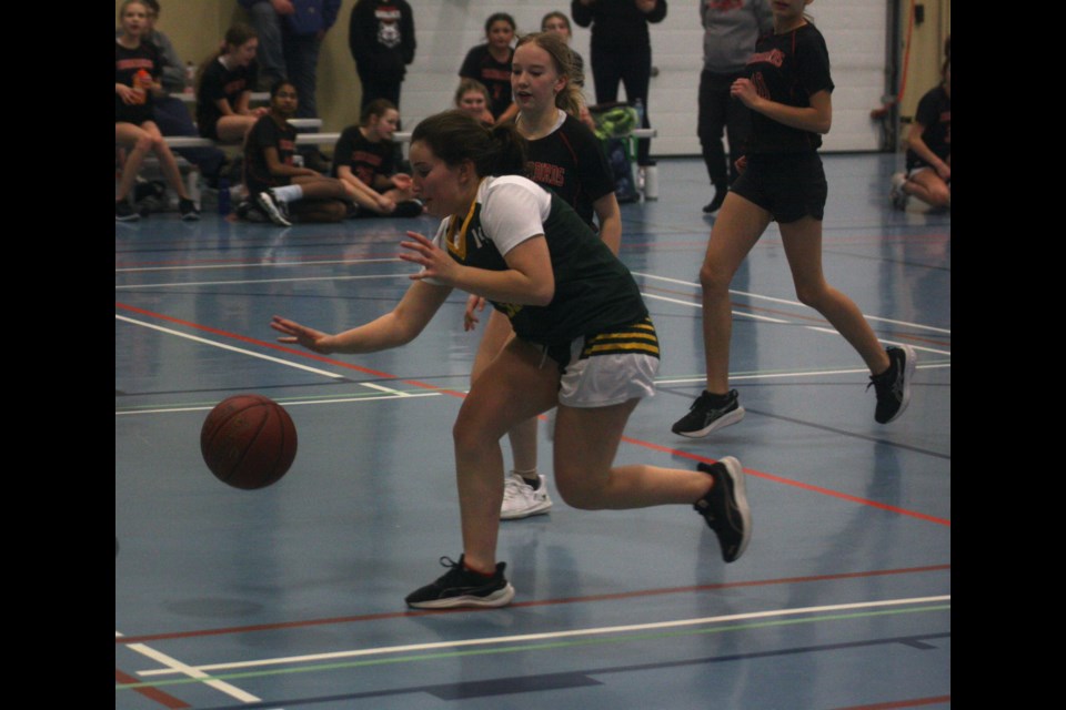 Liel Yaakobi moves the ball down the court while playing against R.F. Staples.
