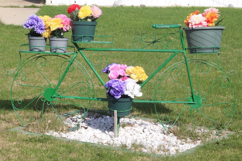 Flower Bike Along 46 Street in Barrhead