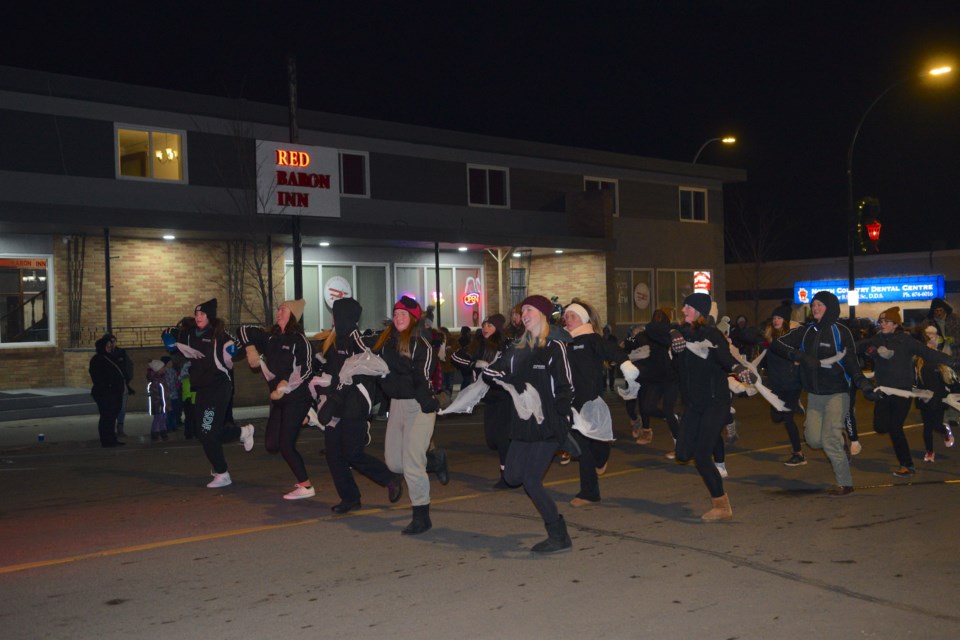 Barrhead's Footwork Dance Academy performed in the parade as it advanced up Main Street.