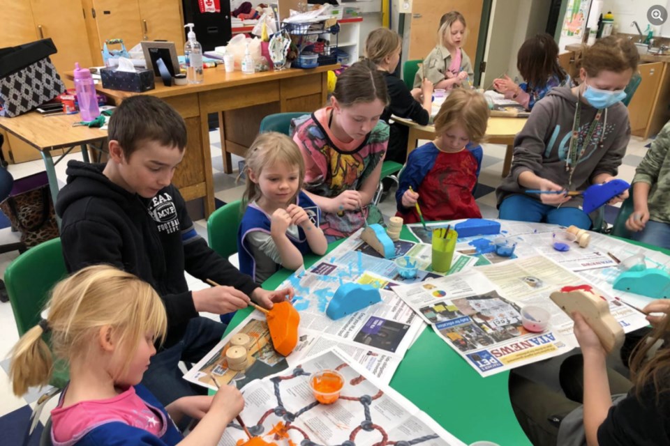 Fort Assiniboine Students Paint Cars