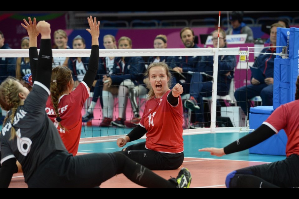 Heidi Peters and the rest of the Canadian Sitting Volleyball Team will be heading to Oklahoma to take on the U.S. squad in a series of exhibition matches to prepare for the upcoming Paralympic Games. Here Peters celebrates a point in a match against the U.S.