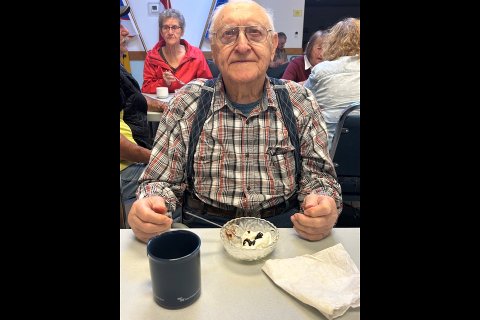 Wilfred Zadunayski enjoys a bowl of ice cream at the Golden Age Senior Citizen’s Drop-in Centre in Westlock on June 6. The event was put on to celebrate Senior’s Week.
