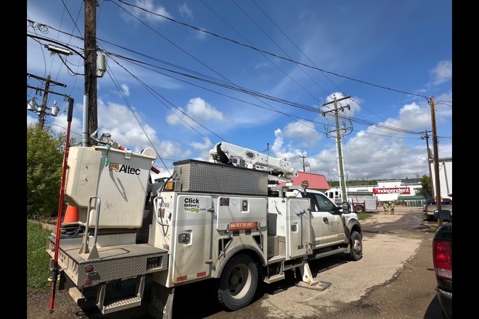 Fortis Crews responded to a line issue near the Esso gas station in the early afternoon of May 22