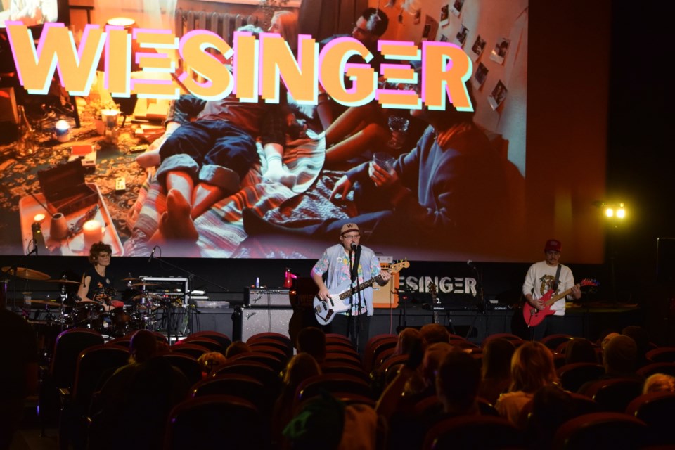 The Justin Wiesinger band playing at Barrhead's Roxy Theatre on Nov. 26 as part of an album release party.