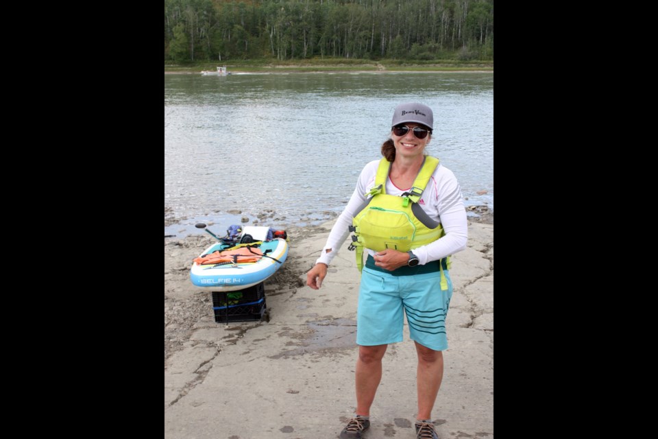 Lisa Stocking's fundraising paddle boarding trek from Jasper to Athabasca for mental health and suicide awareness finished up Aug. 19 after 10 days on the Athabasca River.