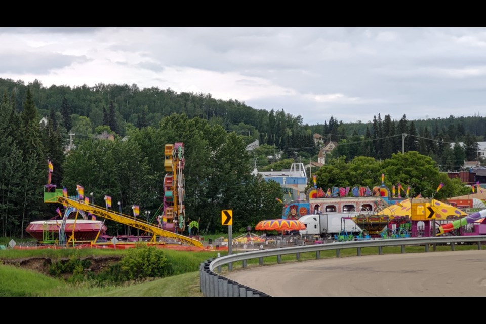 In case you missed it, the Athabasca District Chamber of Commerce has brought in Wild Rose Shows, which has been setting up attractions throughout the week, and will be in town beside the SS Athabasca Car Wash through Sunday. Gates are open 12-11 p.m. today (Friday), 12-11 p.m. Saturday, and 12-5 p.m. Sunday. Admission onto the grounds is free, where tickets to amusements will be sold.