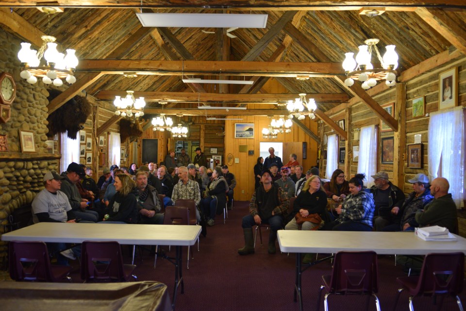 About 50 people attended an improptu March 6 meeing at the Fort Assiniboine Friendship Centre and Museum about the possibility of creating a public municipal planning committee to give council community input agricultural land use.