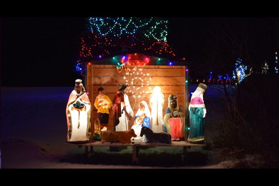 After following the driveway of Christmas lights visitors are met by this nativity scene.
Barry Kerton/BL