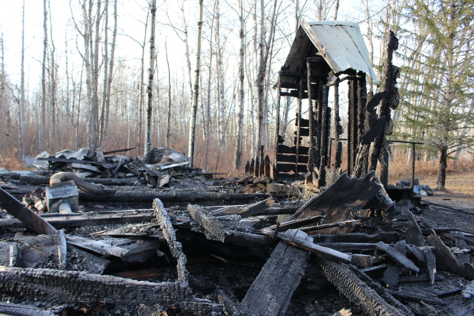 Only the front entrance of the Pioneer Memorial Church remained standing after a Dec. 7 fire.