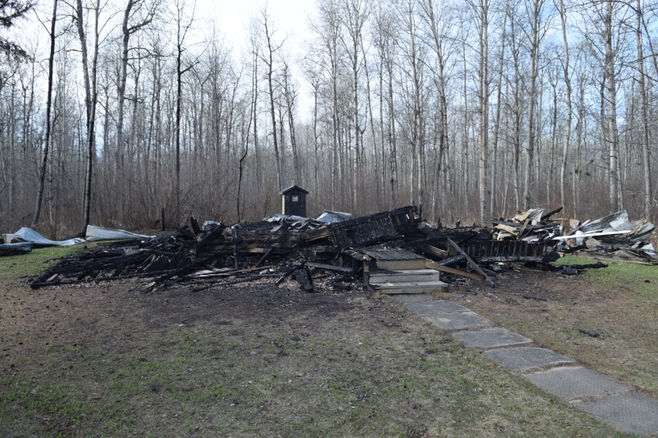The amount of debris left over from the Dec. 7 fire which destroyed the Pioneer Memorial Church.