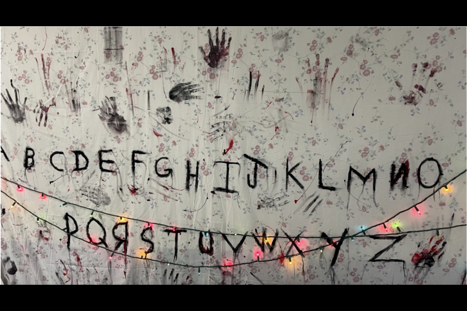 This slightly more grisly version of the alphabet wall from Stranger Things adorned one of the walls near the town's haunted house in the Charles Godberson Rotary Room.