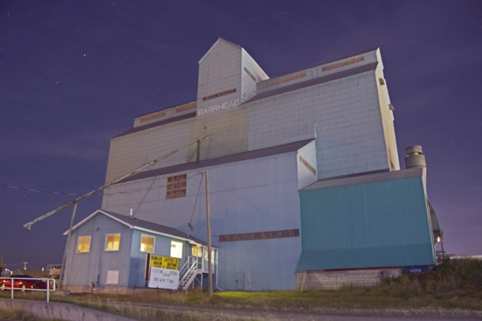 Semler grain elevator at midnight in Barrhead-Barry Kerton 