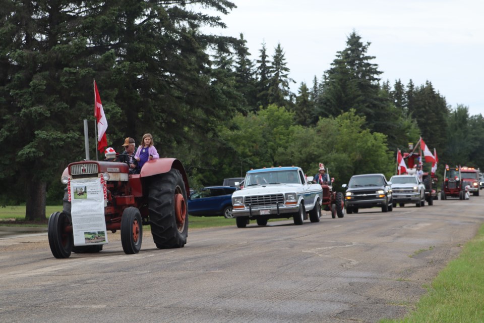 George Hnatiuk leads the Canada Day parade in his 1961 660 International Harvester in Fawcett on June 28.