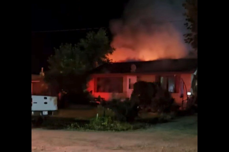 The fire near the Salvation Army Community Thrift Shop on 105 St. The fire is currently under investigation by the RCMP. 
