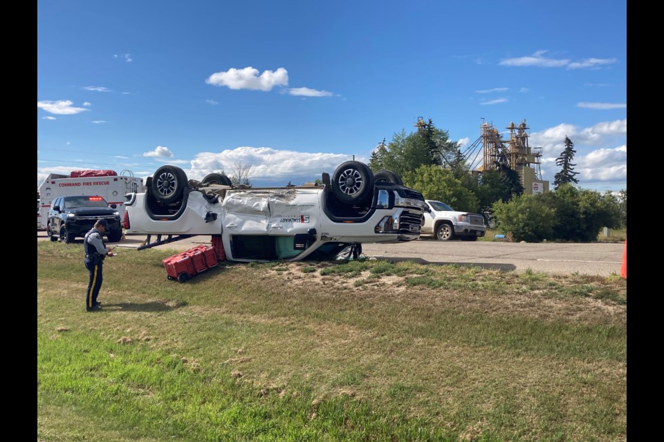 Aftermath of the collision on Highway 18 near the Rotary Spirit Centre.
