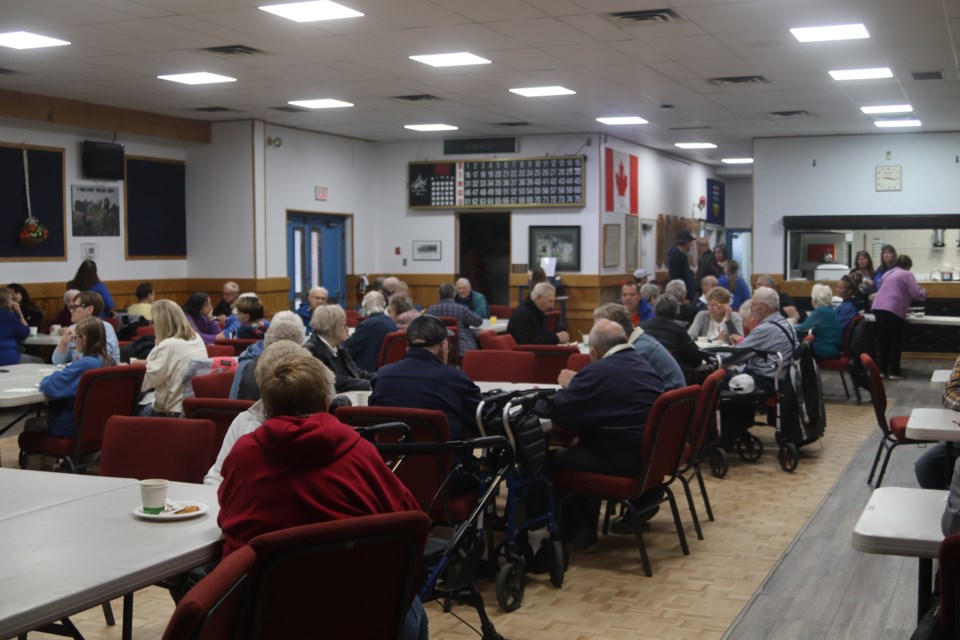 The Westlock Legion hall was full for a pancake breakfast prior to the Ag Fair parade on Aug. 15.