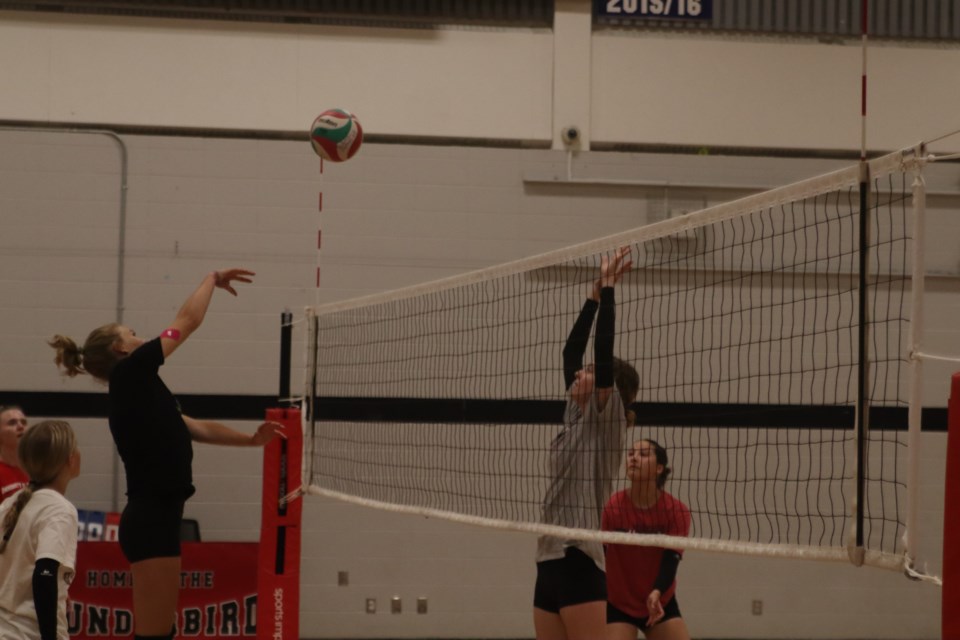 Players at a Voll-E Academy camp at R.F. Staples on July 17. More than 50 players participated in the camp which ran from July 14-17.