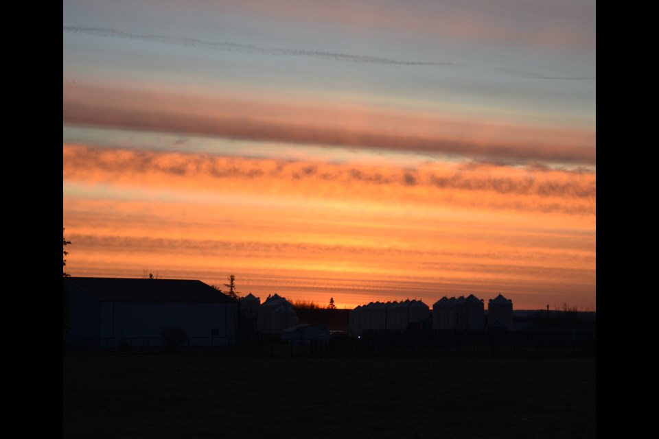 The Oct. 30 sunrise over a farm off of Range Road 32.