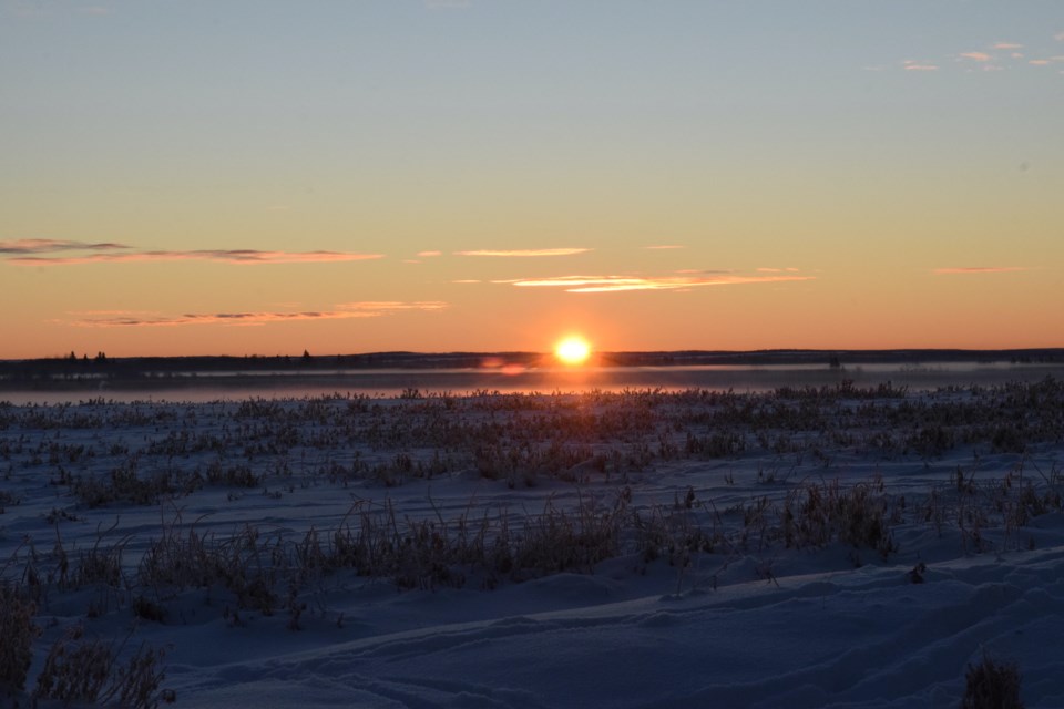 Barrhead residents were treated during to this sunrise on the morning of July 26 picture. The photo was taken from the back alley behind 43rd Street.
