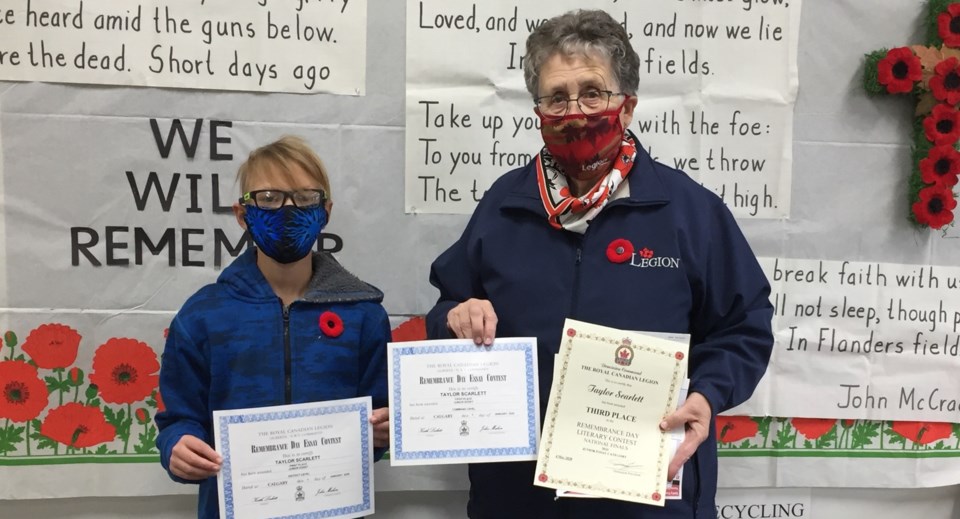 Taylor Scarlett Legion poster winner with Bessie Stevens