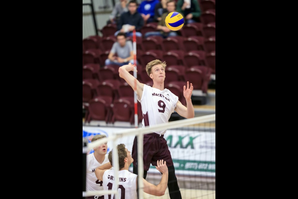 Max Vriend is also another Gryphon who went on to better and bigger things. Here he is playing for the MacEwan University Griffins. After his university career was finished Vriend went on to play professional volleyball in Germany.

