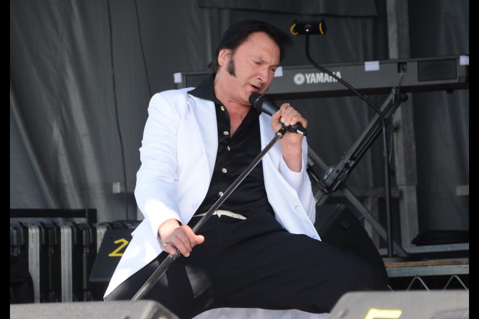 Around 2,500 attended the 14th-annual Blue Suede Music Festival Aug. 5-7, held for the first time at the Westlock and District Ag Society grounds. Larry Tschekalin was one of the 12 Elvis tribute artists.
Photos by Les Dunford/WN