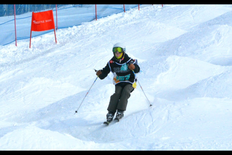 The annual Tawatinaw Valley Freeriders Club Competition took place at the Tawatinaw Skill Hill, March 4-6. Tawatinaw Valley Freeriders club member, Natalie Miller is seen here competing in the moguls event on March 5.