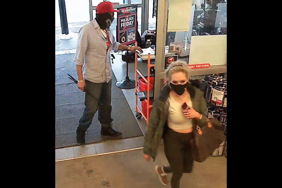 Redwater RCMP are looking for help to identify these two people who they say stole $300 worth of merchandise from a Thorhild store.