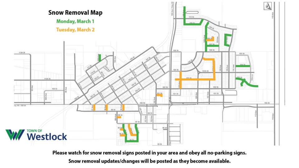 WES snow removal March 1-2