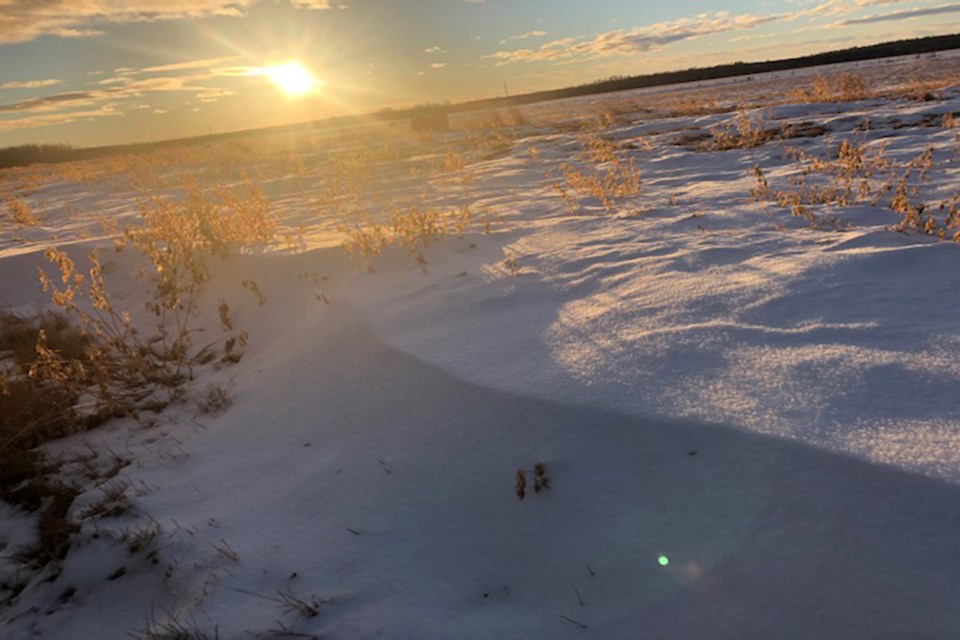 Winter field sunrise, slightly askew PI