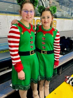 The elves, Peyton Lovich and Arizona Lyons, delighted crowds at the Barrhead Skate Gala on Dec. 12. Photos from Lisa and Yvonne from the Barrhead Skate Club.