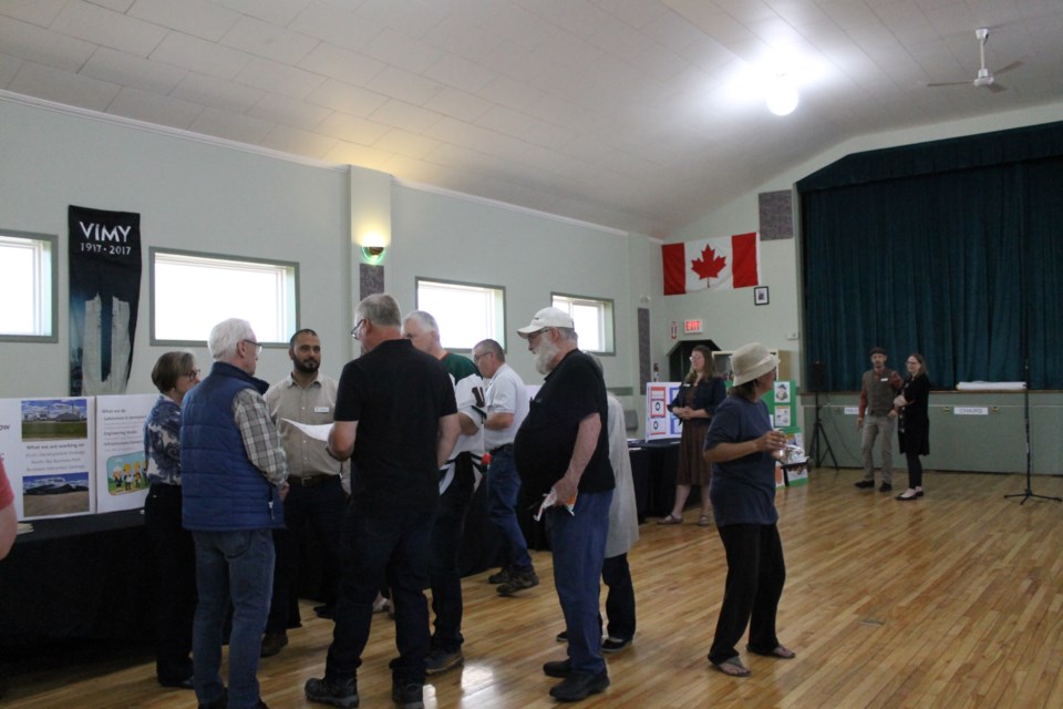Residents of Westlock County pile into the Vimy Community Hall to have their questions answered. 