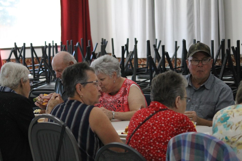 Members of the Clyde community headed to the Clyde & District Senior Citizen Drop in Centre for a free hot dog lunch on July 31, 2025.  