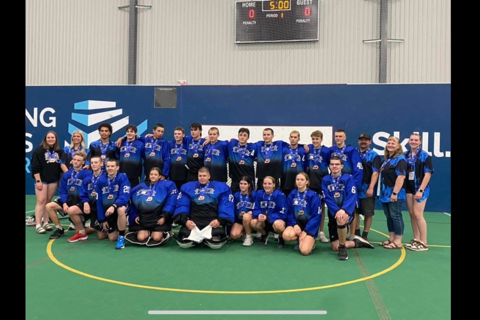 The U17 Lacrosse team after placing third at provincials in Calgary on July 13. 