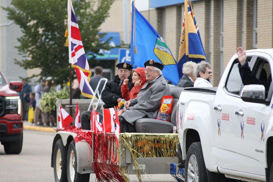 Starting off the Westlock and Districts 109th annual Agriculture Fair, the Legion Branch 97 tossed candy to the crowd.  