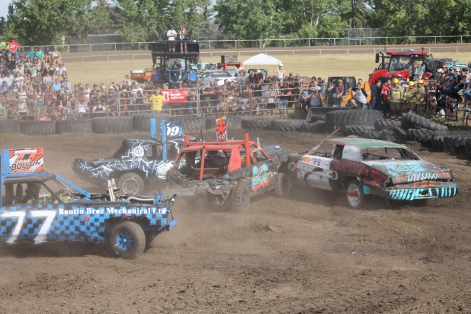 To wrap up the 109th annual Westlock and District Agriculture Fair, a demolition derby featuring twenty different vehicles were smashed, bashed and demolished. 