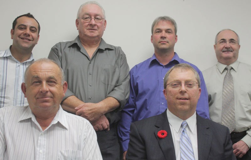 The new Boyle village council during their first meeting which saw new council committees appointed. (l-r) Sam Assaf, Mayor Don Radmanovich (front), David Bencharsky, Mike