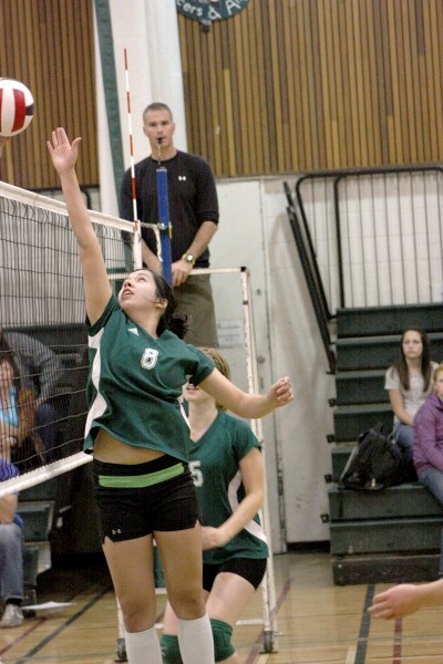 EPC senior Angel Amanda Phaneuf tips the ball during the EPC Senior Volleyball Tournament in early October.