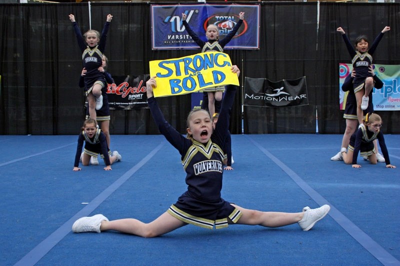 Bryce Semashkewich of the LTIS Grade 4 team shows the crowd what the Wolverines are all about at the ACA Total Spirit Championships in Edmonton last weekend.