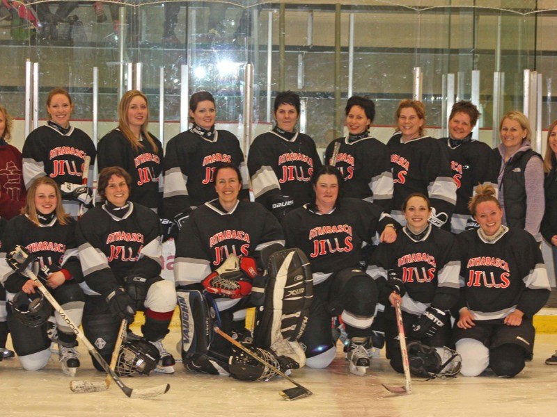 The Athabasca Jills have completed another successful season. Back row (l-r) are Jill Calliou, Andrea Bickerstaff, Jacinda McCaid, Kerry Isaac, Leanne Burritt, Lisa Stocking, 