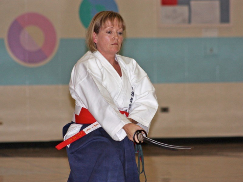 Formerly a Sensei, Cindy Jones now holds the title of Shihan after being awarded her 6th dan (sixth degree) black belt in the Kentokukan School of Shorinjiryu at Whispering