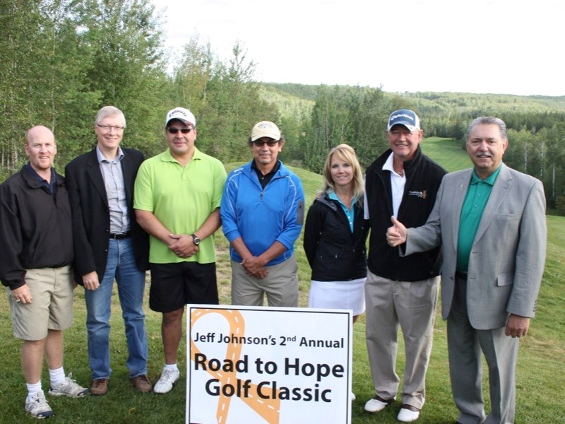 Jeff Johnson&#8217;s second annual Road To Hope Golf Classic was a big success last weekend. Golfers and dignitaries alike came out in support of the event; (l-r) Johnson,
