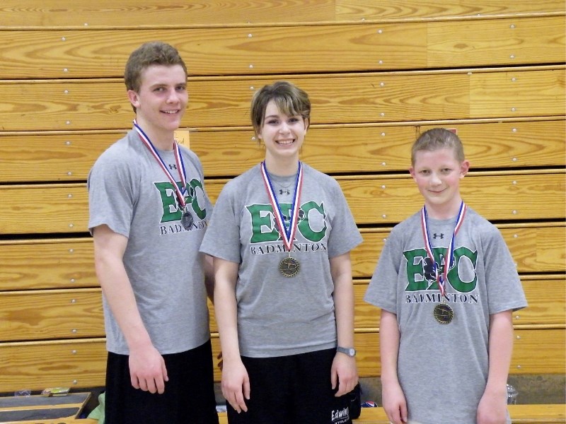 Badminton players from Edwin Parr Composite did very well at the recent conference tournament in Westlock. The trio of (l-r) Neil Topola, Raeanne Beach and Michael Lindballe