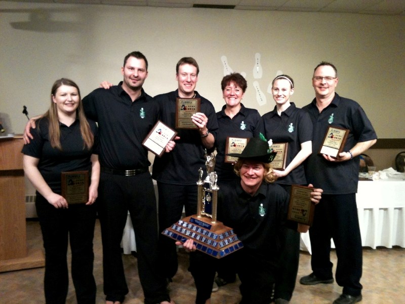Athabasca native Brad Aasen is part of a team heading to the Canadian Open 5-Pin Championships in Quebec next month. (top row, l-r) Kristin Pittman, Darrell Bradley, Brett