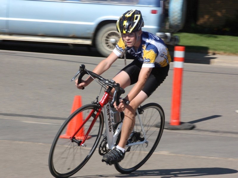 The annual Billy Loutit Despatch Triathlon was a go last weekend. Michael MacIsaac-Jones weaves around a corner.