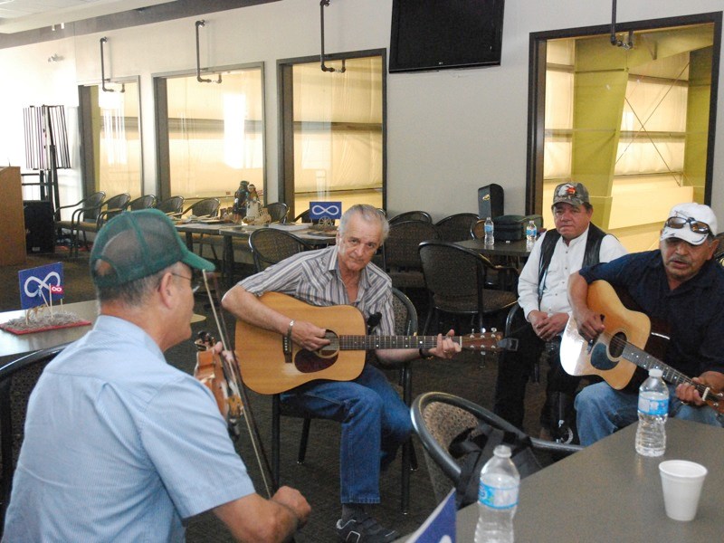 At the M étis Nation of Alberta Annual General Assembly, Metis elders had some fun with each other at the Elder&#8217;s Lounge at the Athabasca Regional Multiplex. Here, a