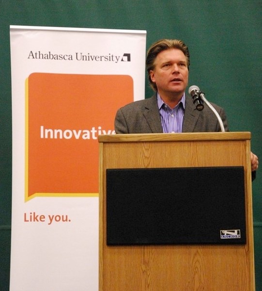 Deputy Premier of Alberta Thomas Lukaszuk was the keynote speaker at the Athabasca University Community Breakfast last Tuesday.