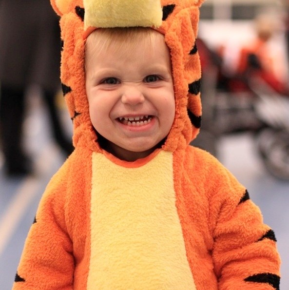 Daxon Legare does his best to look ferocious in his tiger costume at last year&#8217;s Halloween party.
